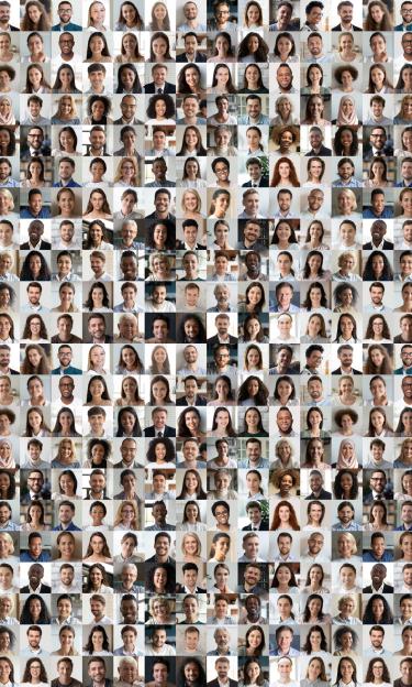 mass of people portraits